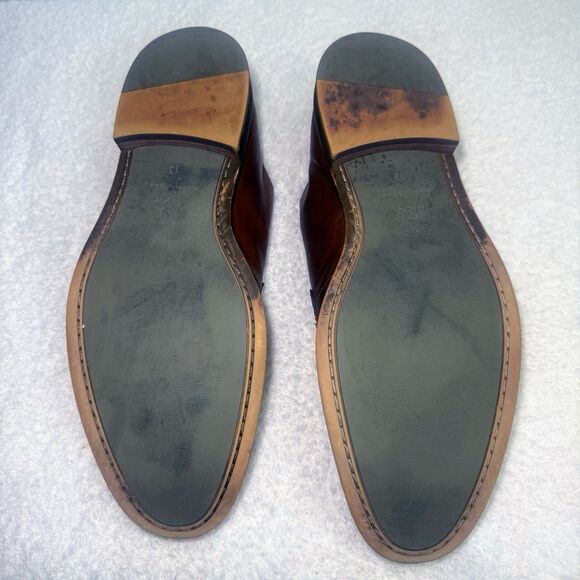 Aston Grey Shoes Mens 13 Grenasien Dress Plain Toe Oxford Brown Leather Lace Up - Picture 8 of 8